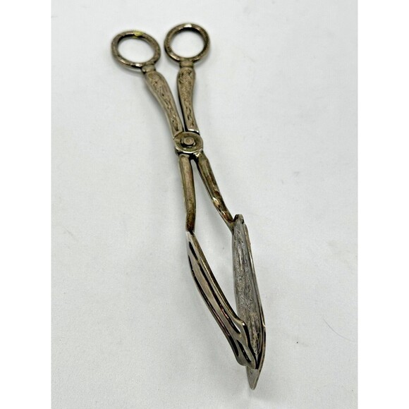 VINTAGE Silver Plate 8" Scissors ServingTongs - Pastry/Salad/Sandwich - Wedding - Picture 11 of 14